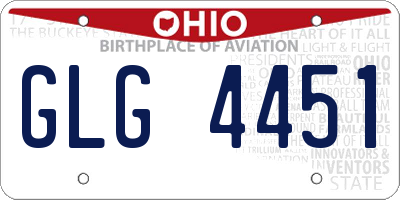 OH license plate GLG4451