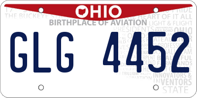 OH license plate GLG4452