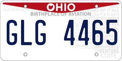 OH license plate GLG4465