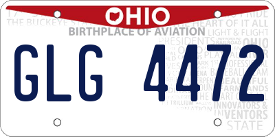 OH license plate GLG4472