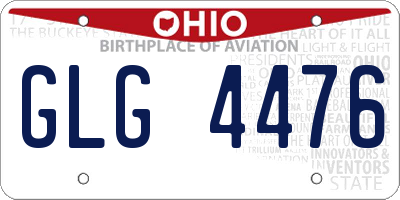 OH license plate GLG4476