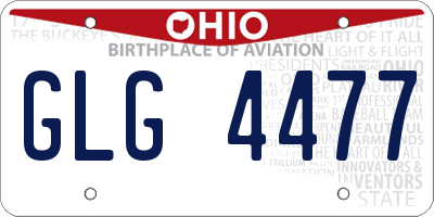 OH license plate GLG4477
