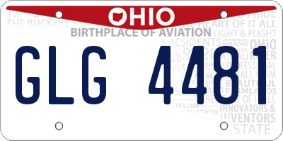 OH license plate GLG4481