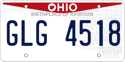 OH license plate GLG4518