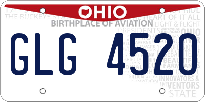 OH license plate GLG4520