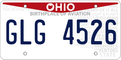 OH license plate GLG4526