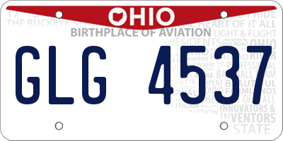 OH license plate GLG4537