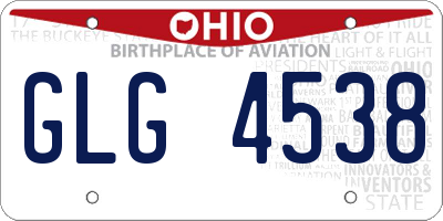 OH license plate GLG4538