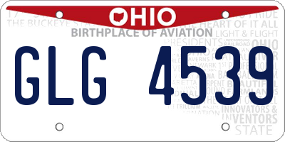 OH license plate GLG4539