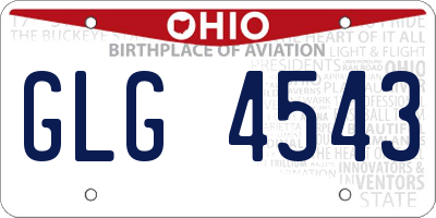 OH license plate GLG4543