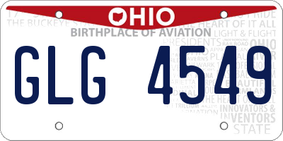 OH license plate GLG4549