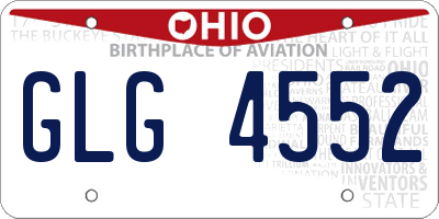 OH license plate GLG4552