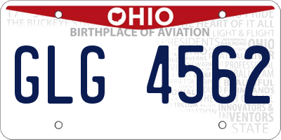 OH license plate GLG4562