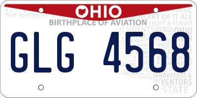 OH license plate GLG4568