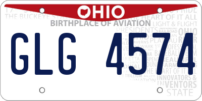 OH license plate GLG4574