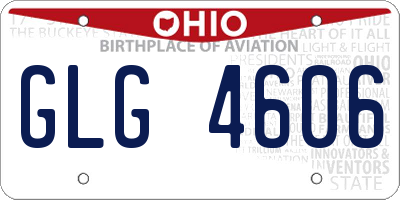 OH license plate GLG4606