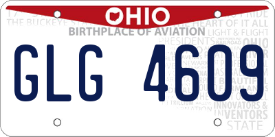 OH license plate GLG4609