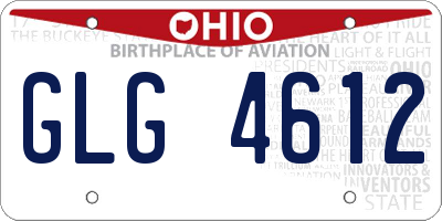 OH license plate GLG4612