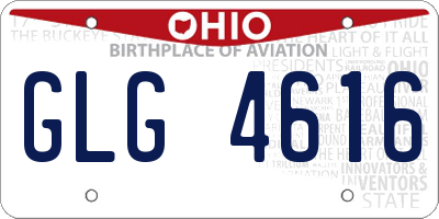 OH license plate GLG4616