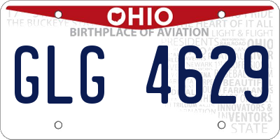 OH license plate GLG4629