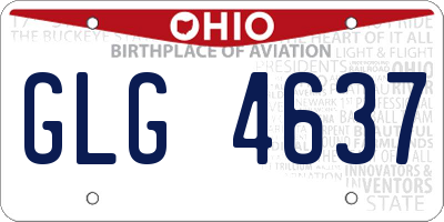 OH license plate GLG4637