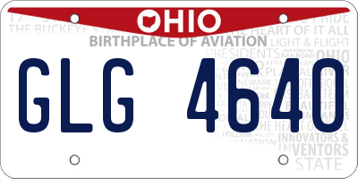 OH license plate GLG4640