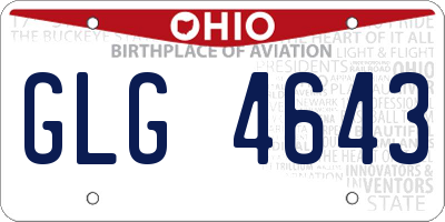 OH license plate GLG4643