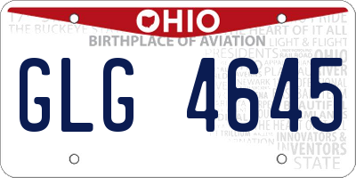 OH license plate GLG4645