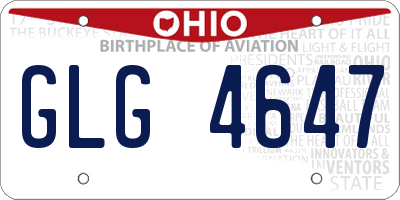 OH license plate GLG4647