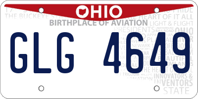 OH license plate GLG4649