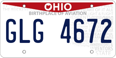 OH license plate GLG4672