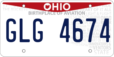 OH license plate GLG4674
