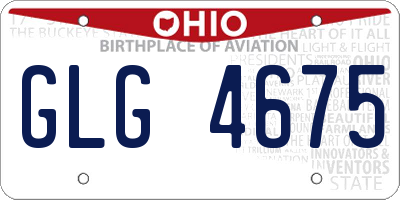 OH license plate GLG4675