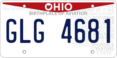 OH license plate GLG4681
