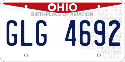 OH license plate GLG4692