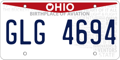 OH license plate GLG4694