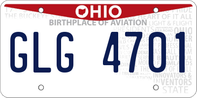 OH license plate GLG4701