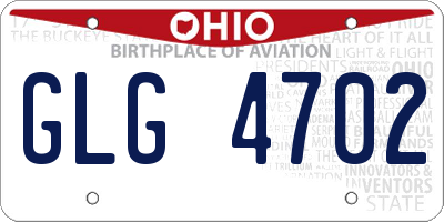 OH license plate GLG4702