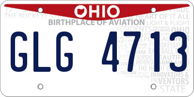 OH license plate GLG4713