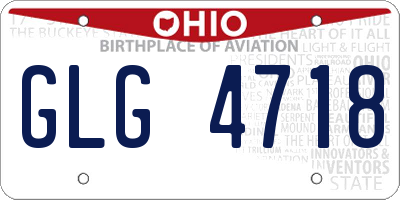 OH license plate GLG4718