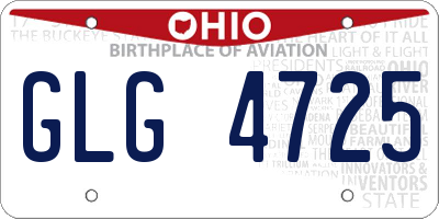 OH license plate GLG4725