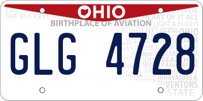 OH license plate GLG4728