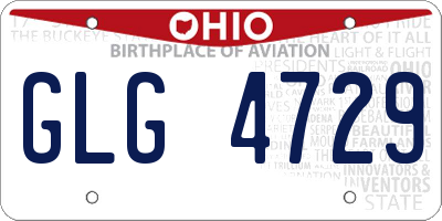 OH license plate GLG4729