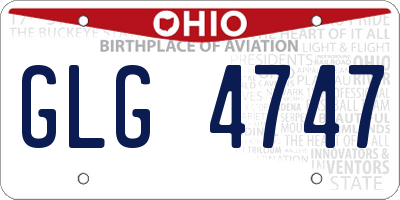 OH license plate GLG4747