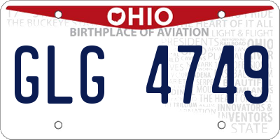 OH license plate GLG4749