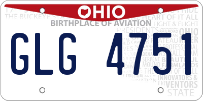 OH license plate GLG4751
