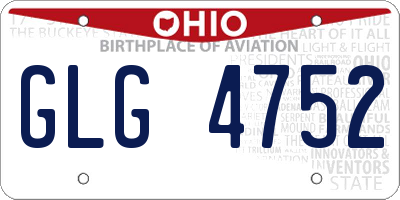 OH license plate GLG4752