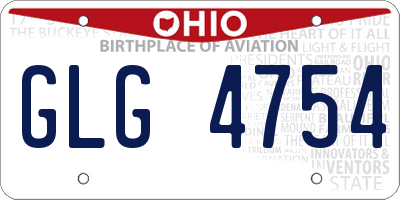 OH license plate GLG4754