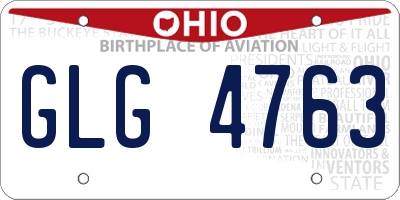 OH license plate GLG4763