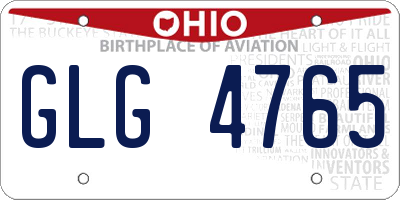 OH license plate GLG4765